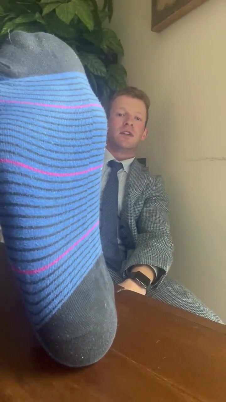 Suited Master demands you to sniff his socks