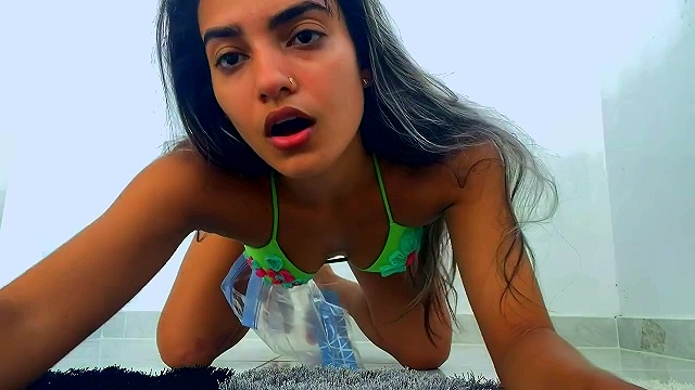 sexy latina pissing and shitting