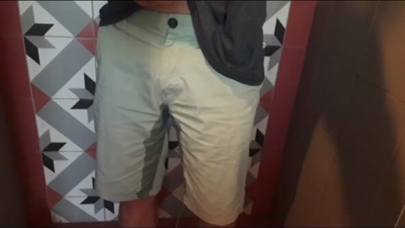 Hot guy pees pants
