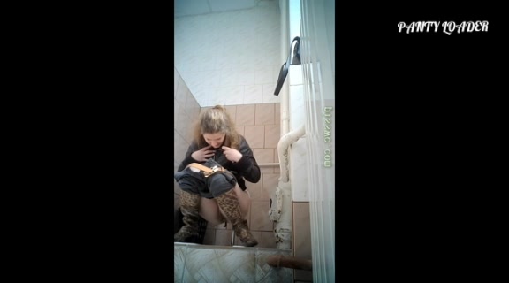 Sexy Russian pooping in a toilet