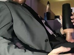 Smoking and Fleshlight Fucking in Suit (PART 1)