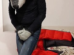 Wolf Fursuiter Pisses their Jeans