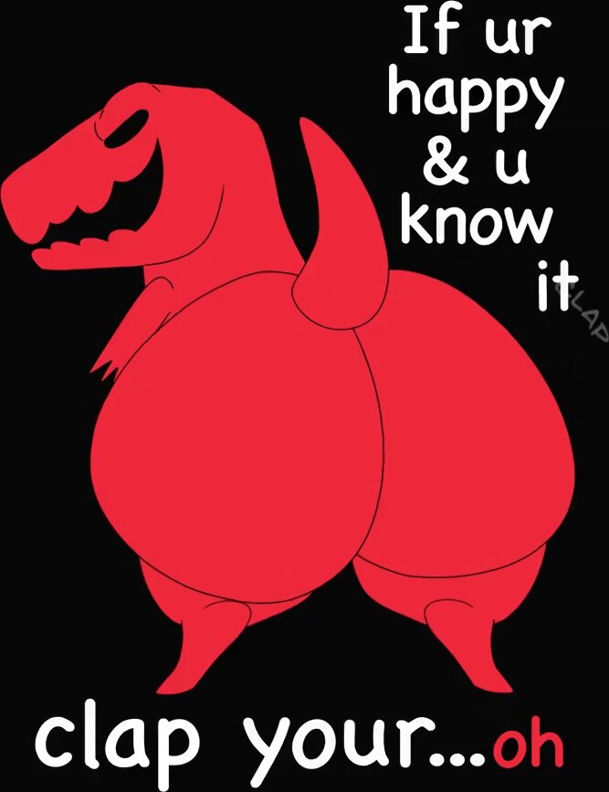 Gassy Red Dino Claps Their Ass
