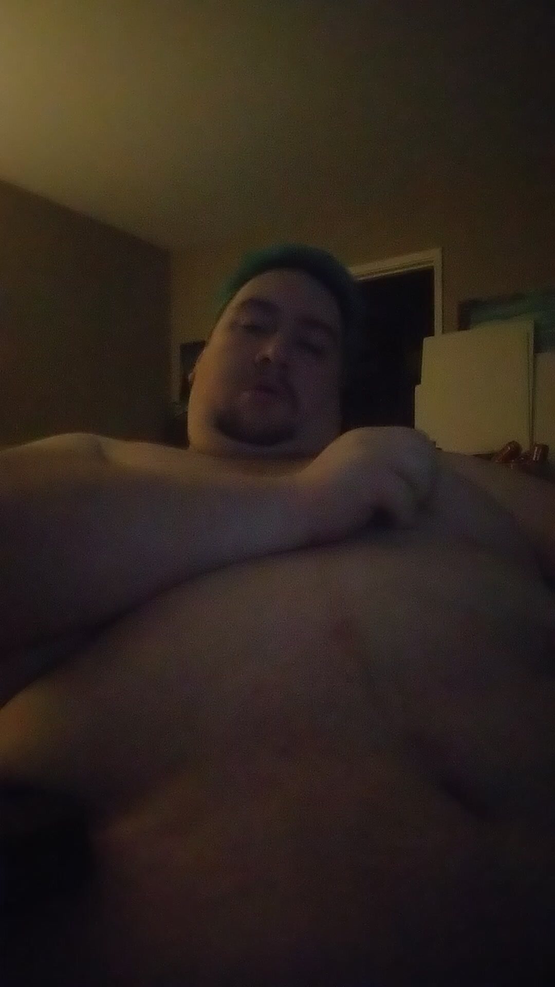 Chubby sucks on their own nipples
