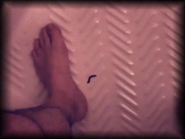 Taking a shower with a little worm...