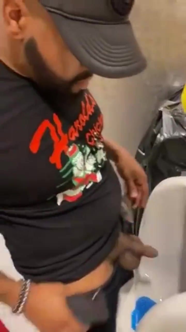 Urinal hung bearded floppy piss