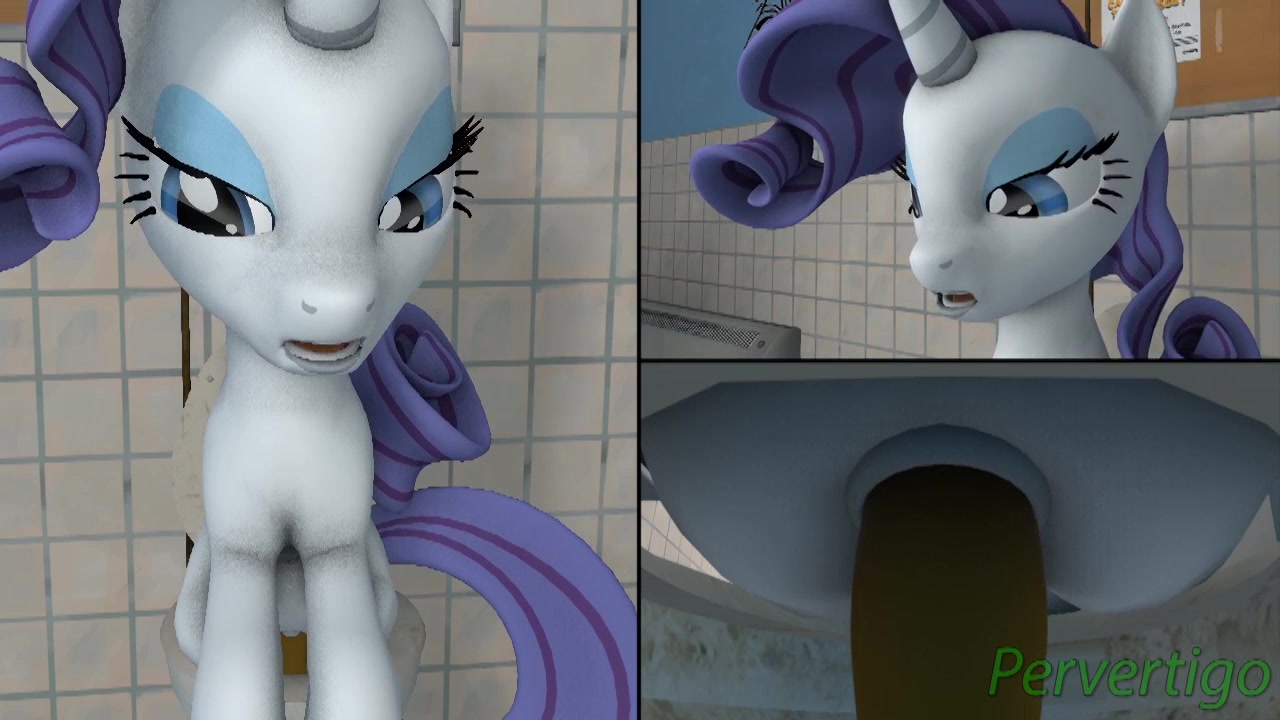 pony shits at toilet