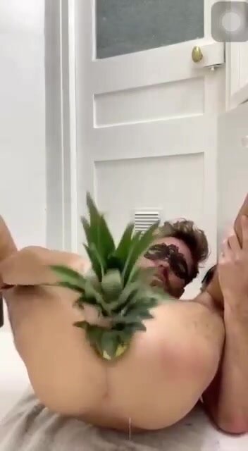 fucking a loose hole with pineapple