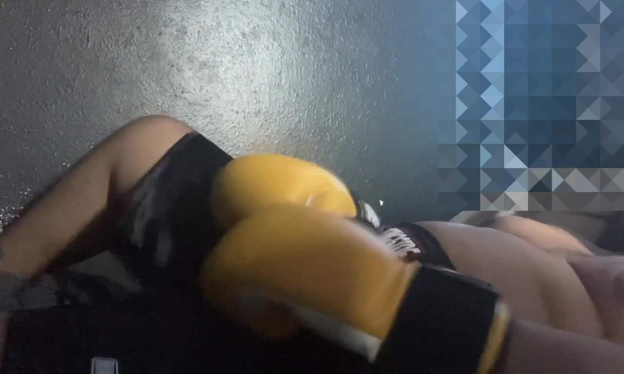 Jerking in boxing shorts