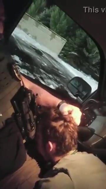 cop getting sucked in car