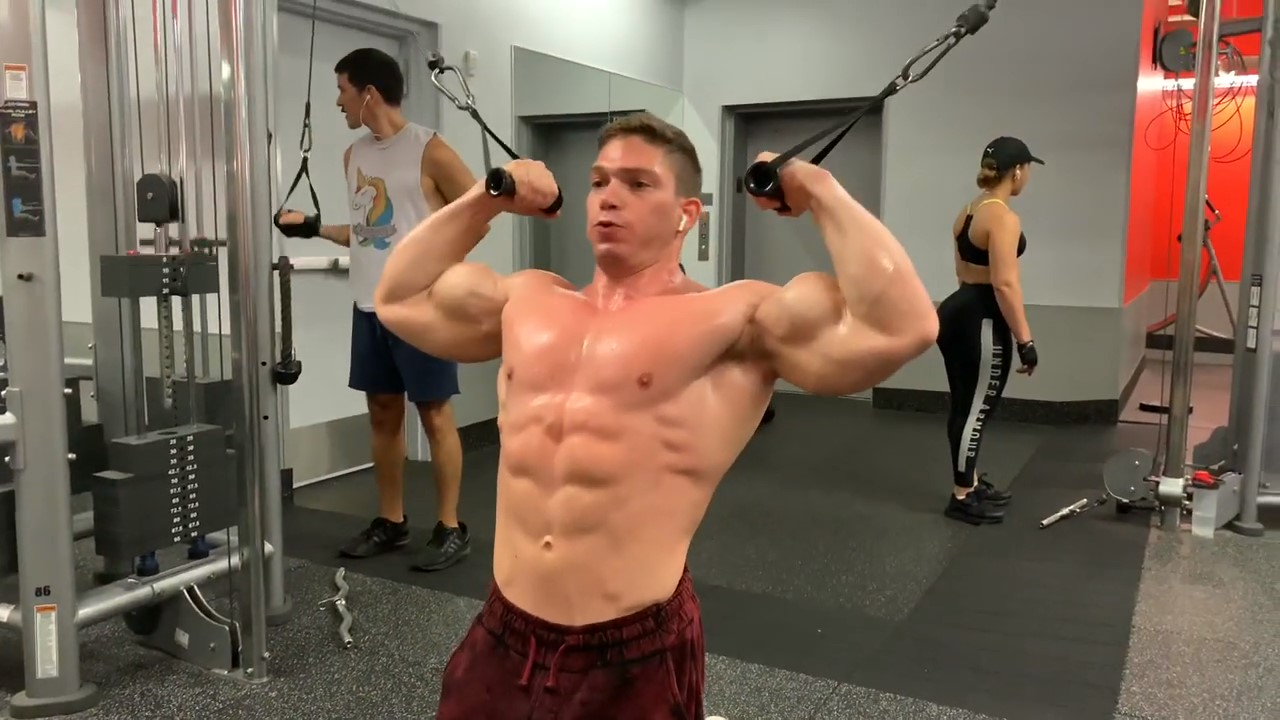 Big Man works his enormous biceps