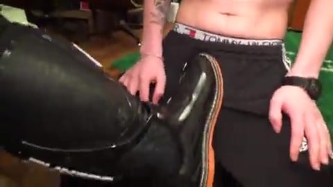 Teen boy loved licking biker boots