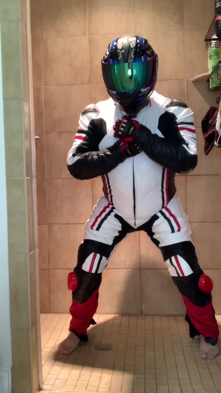 pissing in my motorcycle suit again