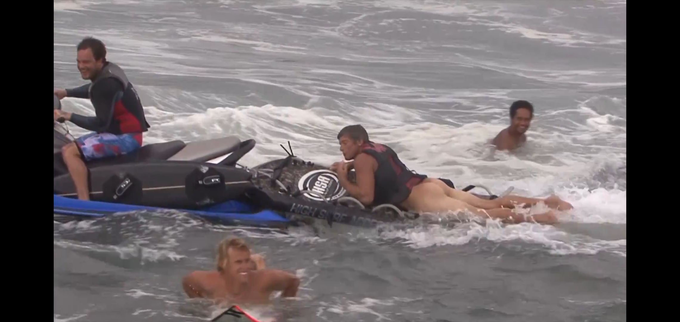Surfer Loses Trunks in Wipeout