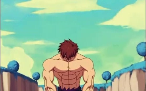 anime boy muscle growth animation