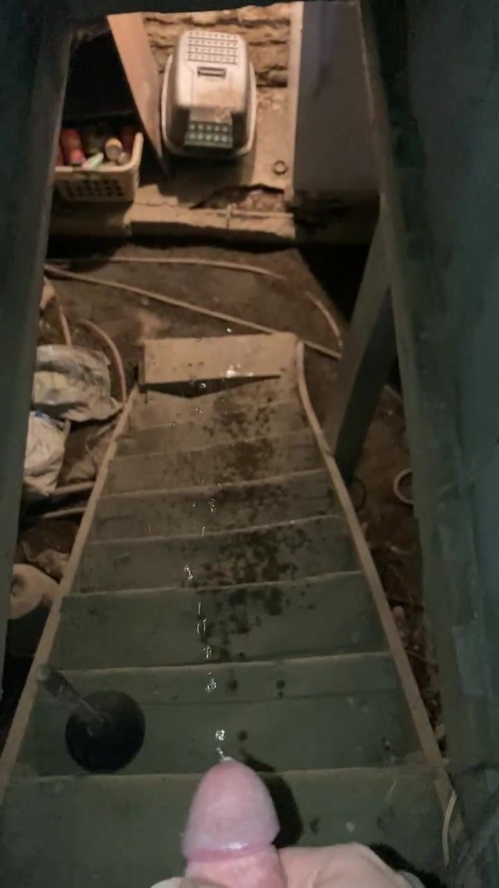 Pissing down basement steps