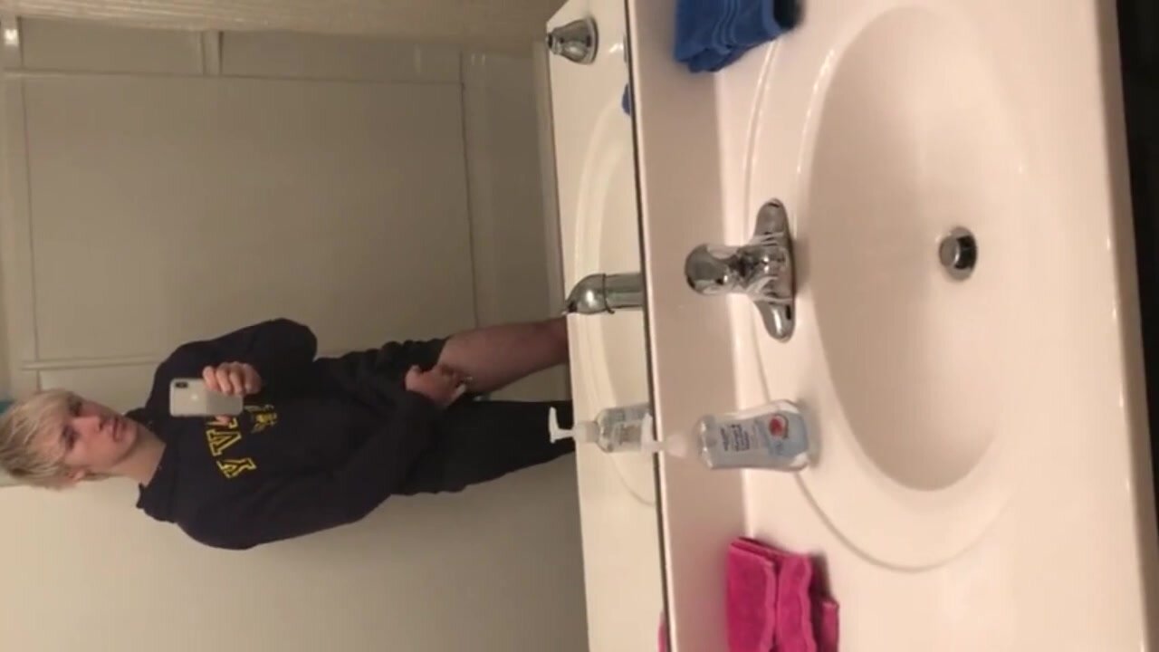 Hot guy strips and cums