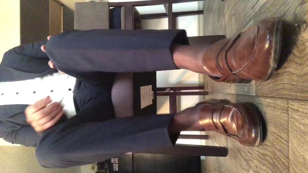Dress suit and sheer socks tease