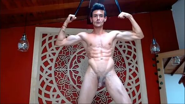Muscular Guy Chained Up