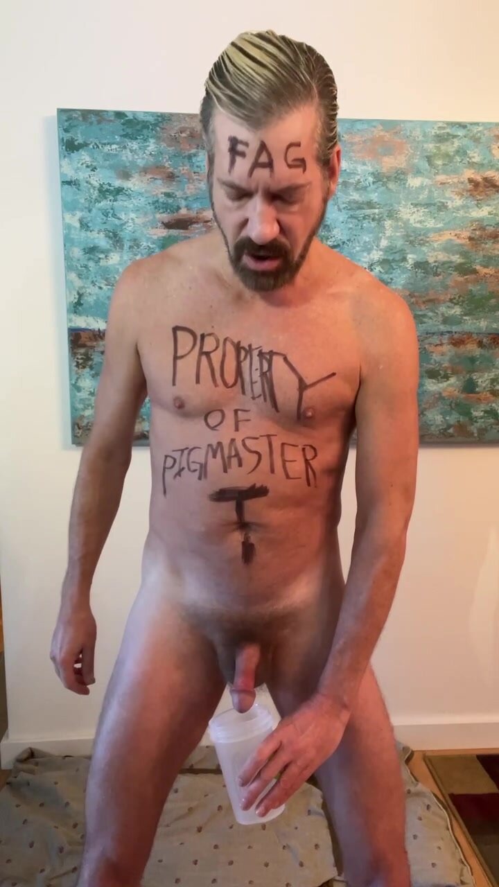 Pig Boy John does PigMasterTs Cum and Piss Challenge!