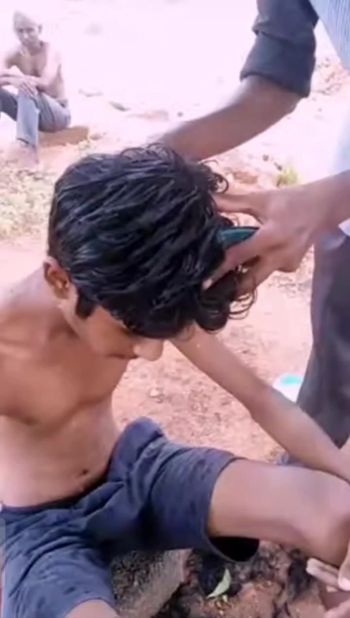 Indian teen boy headshave part 1