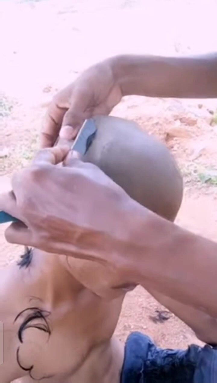 Indian teen boy headshave part 2