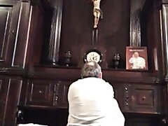 Holy priest after mass
