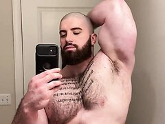 Beefy Muscle Dude checking himself out