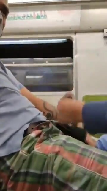 Public suck on the train