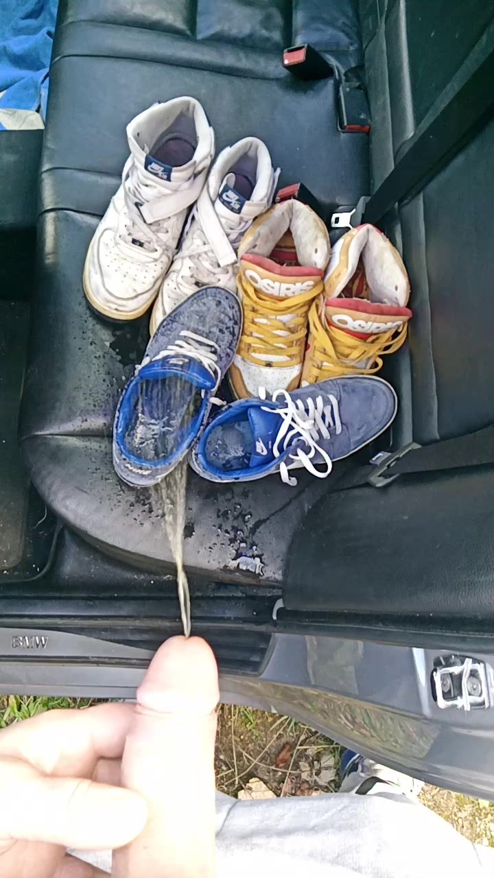 Piss in my sneakers in my car