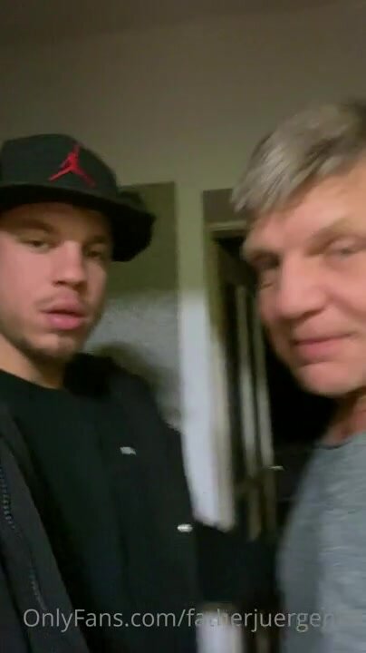 Step father and step son kiss