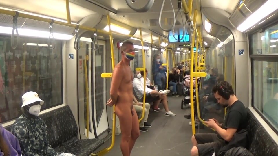 Naked in the subway of Berlin - video 3