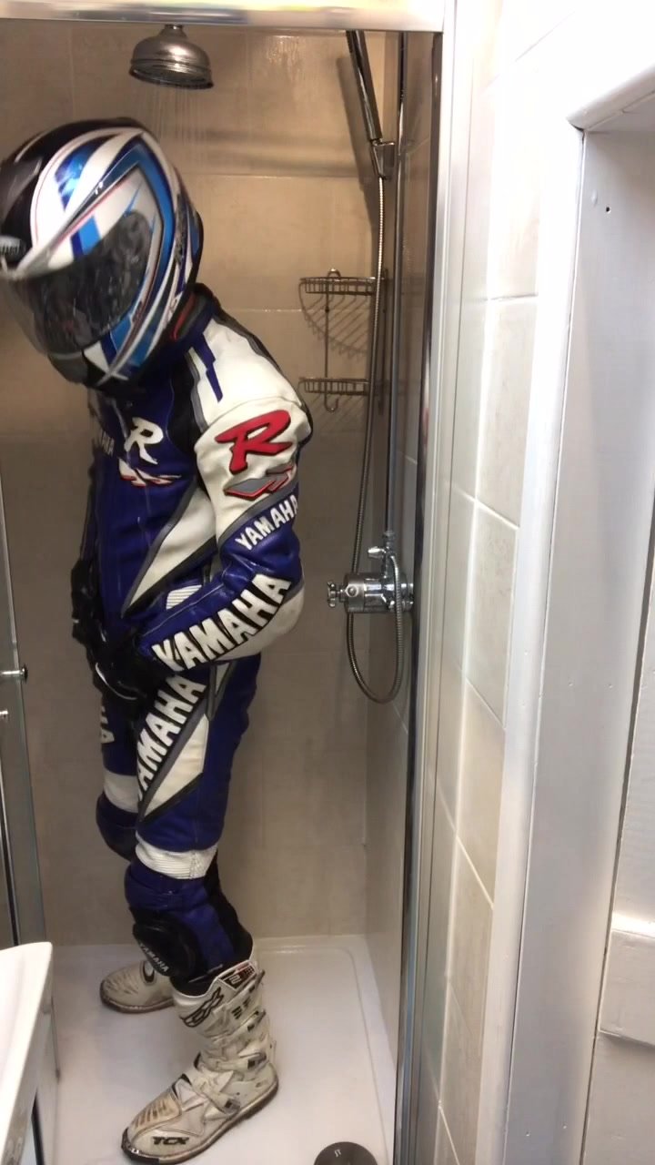 Leather biker shower