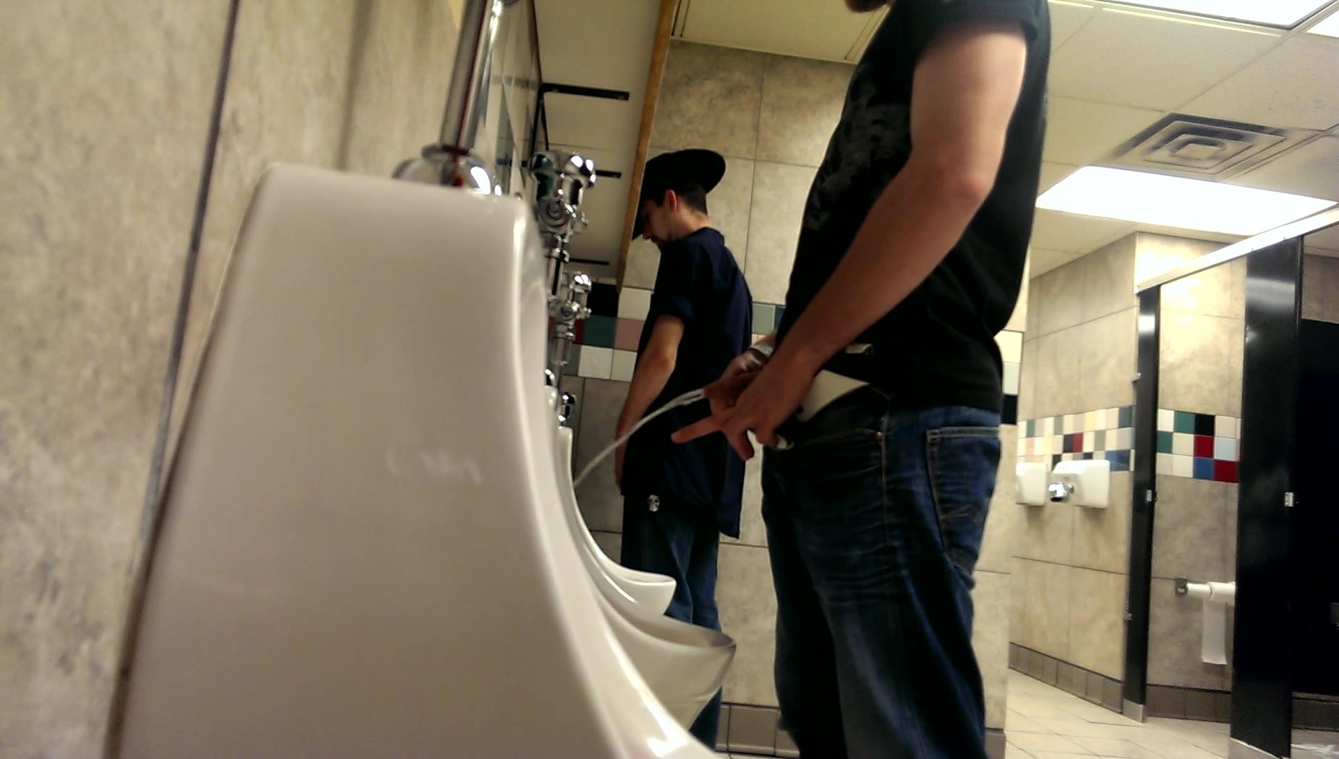 uncut dick at urinall