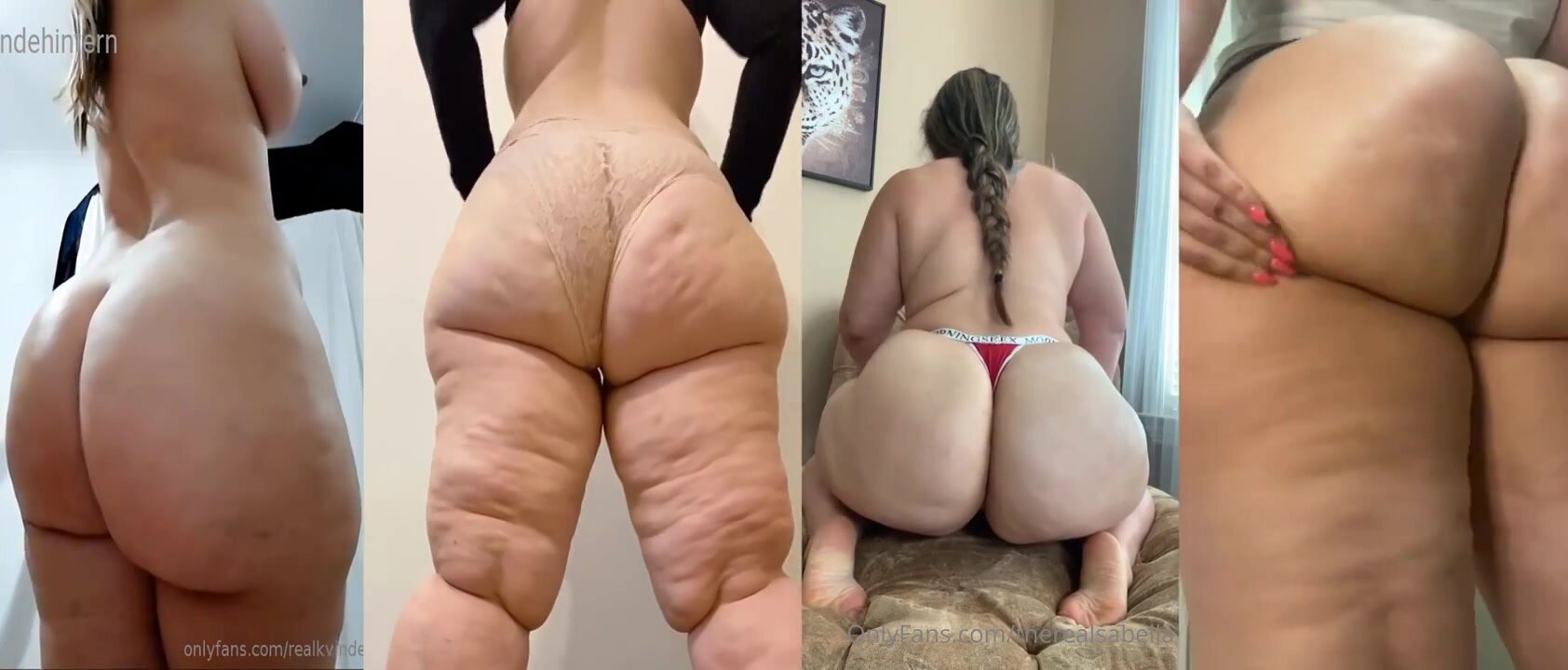 4 side by side PAWG BBW compilation