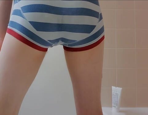 Small striped panty poop