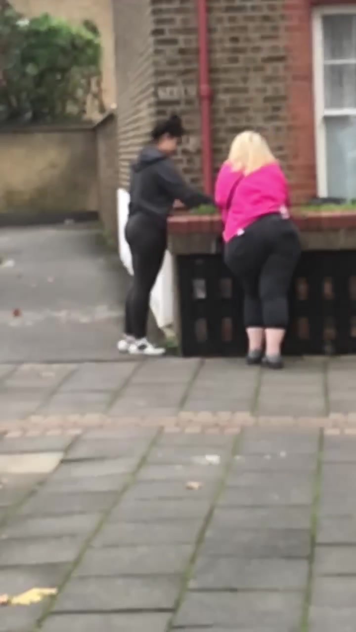 2 chav teens ass in public