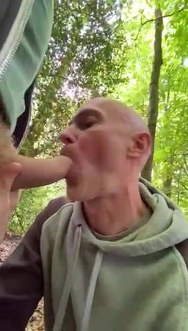 Ugly bald man sucks cock