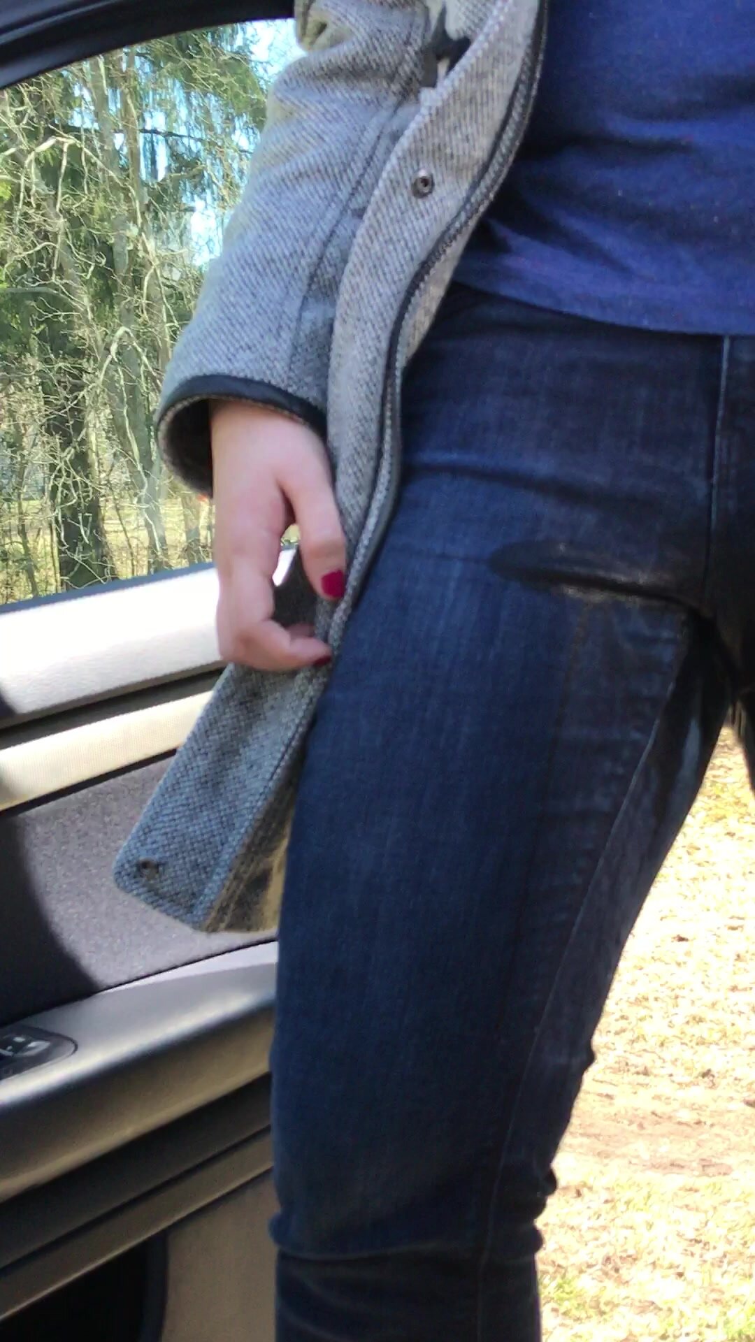 "K" Wetting Her jeans