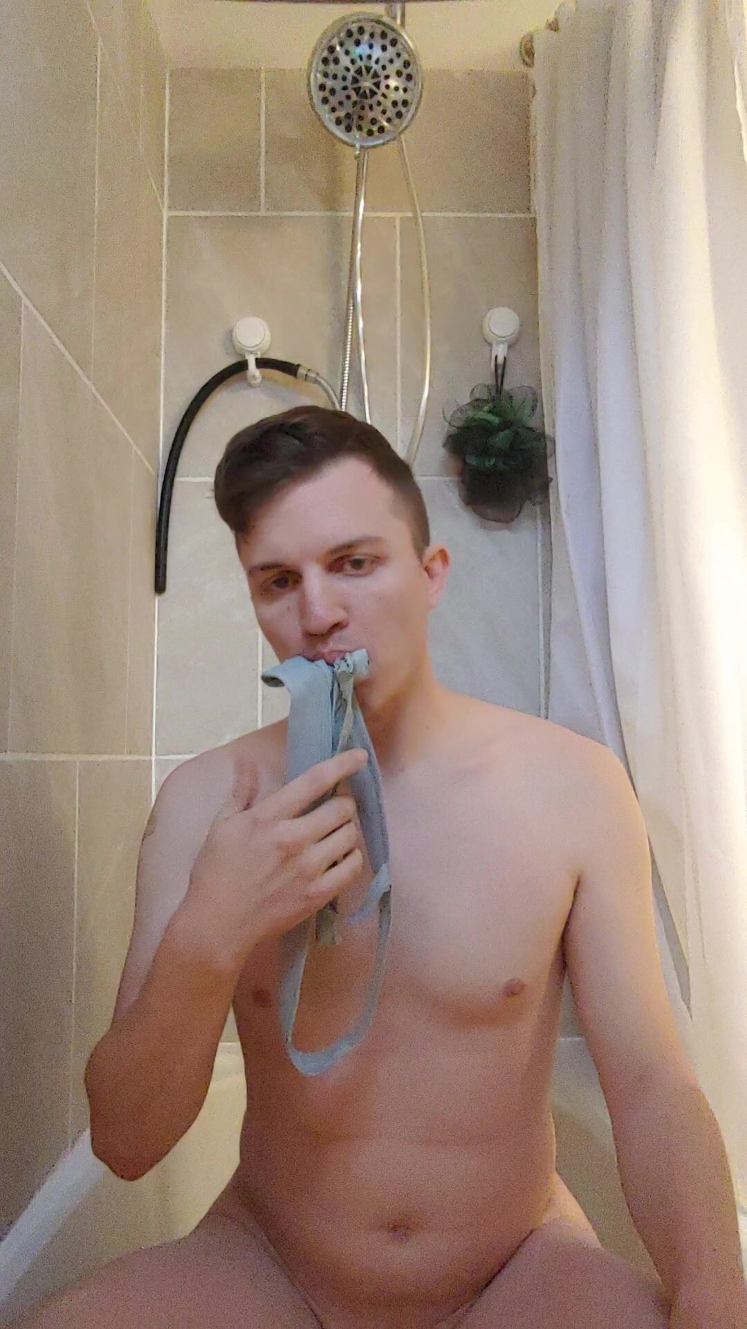 caged boy sucking piss out of his jock