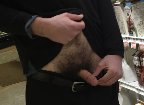 Hot hairy nerdy twunk  flashes his cut  cock