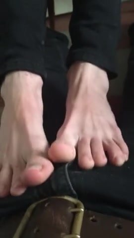 Feet on crotch