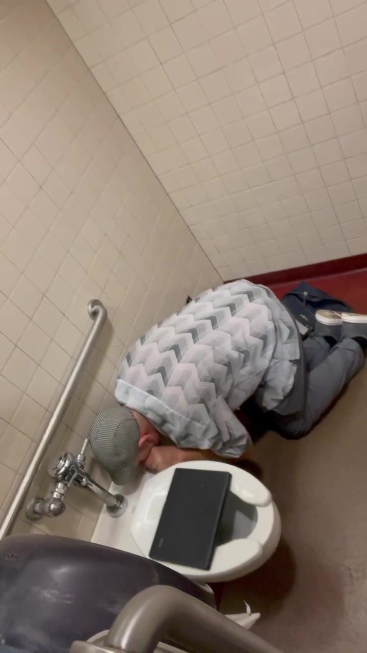 caught Snorting public toilet