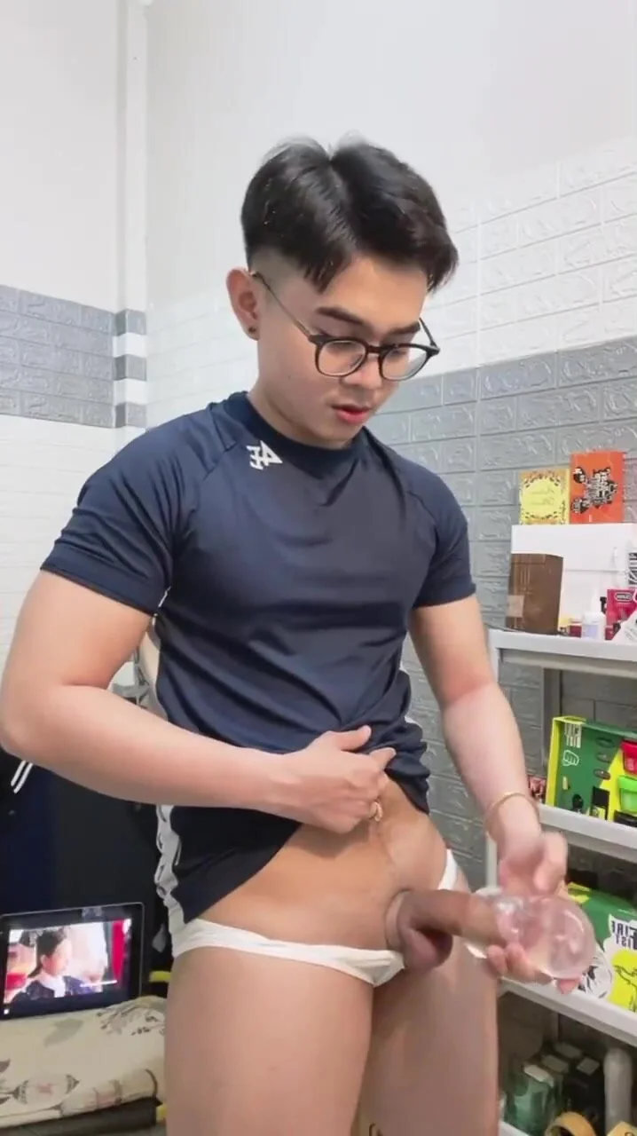 Asian Cock Solo - Asian Solo: Nerdy asian boy drains his cockâ€¦ ThisVid.com