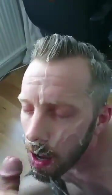 Cum all over his face - video 2
