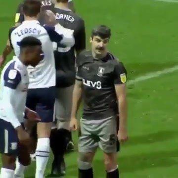 Soccer player grabbing oppent's dick