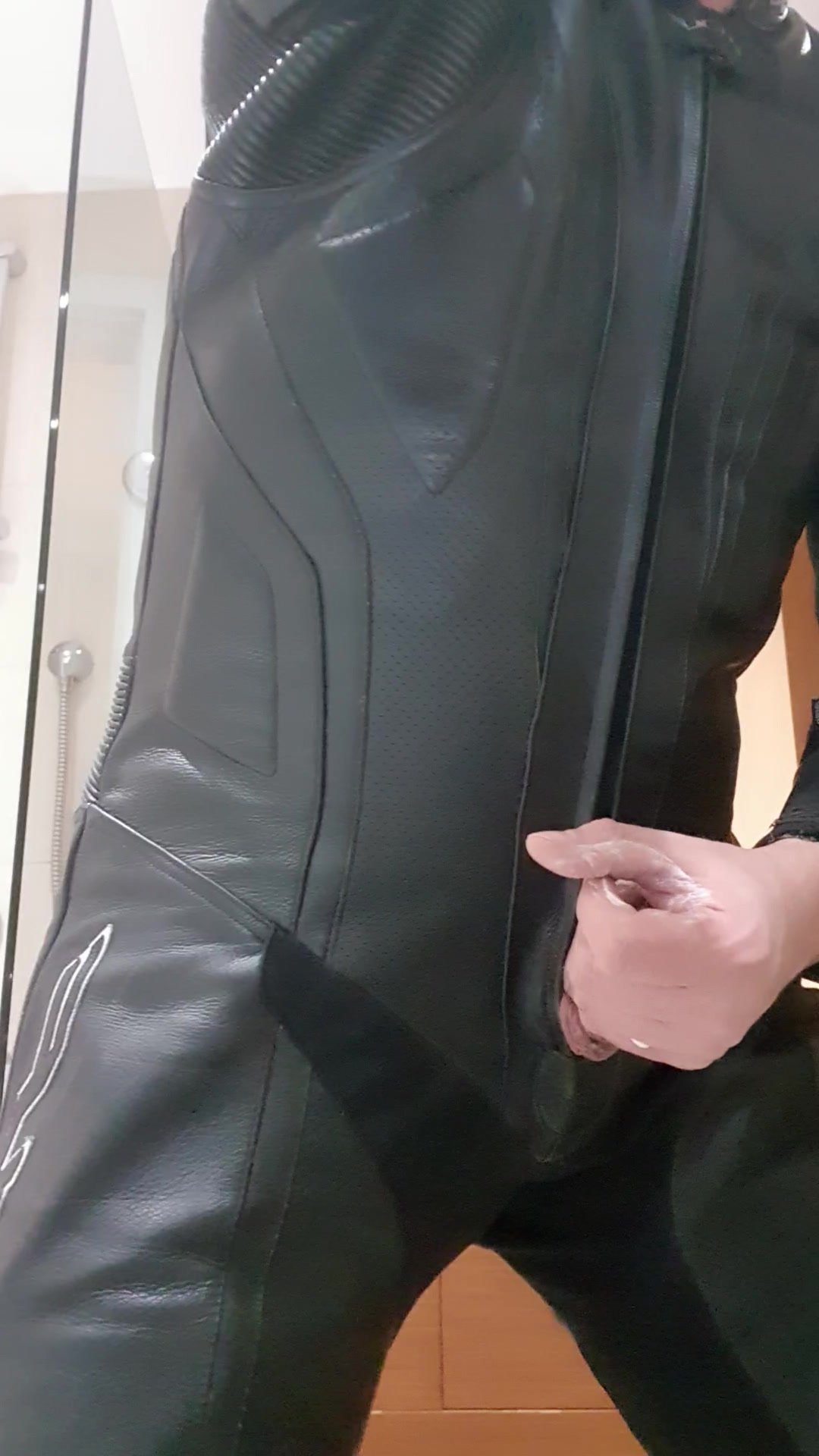 Slippery biker cock