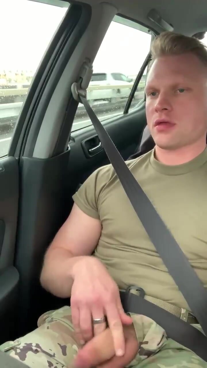Soldier JO in a car, hot!