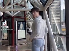 Dude’s tight jeans rip while he shows off his ass