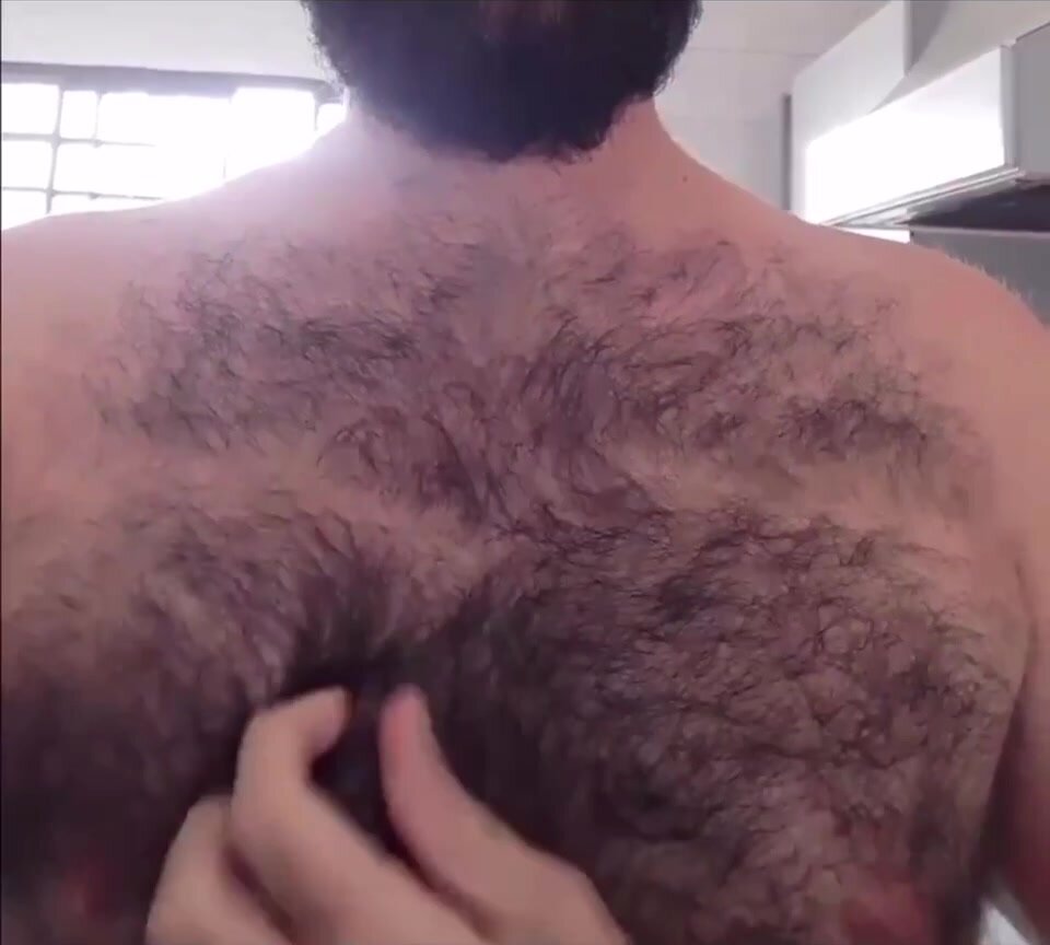 Hot guy with hairy chest and beard
